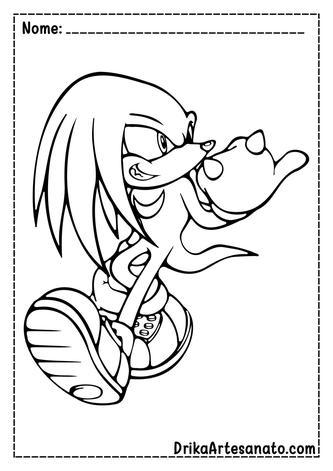 Desenhos de Knuckles the Echidna para Imprimir e Colorir