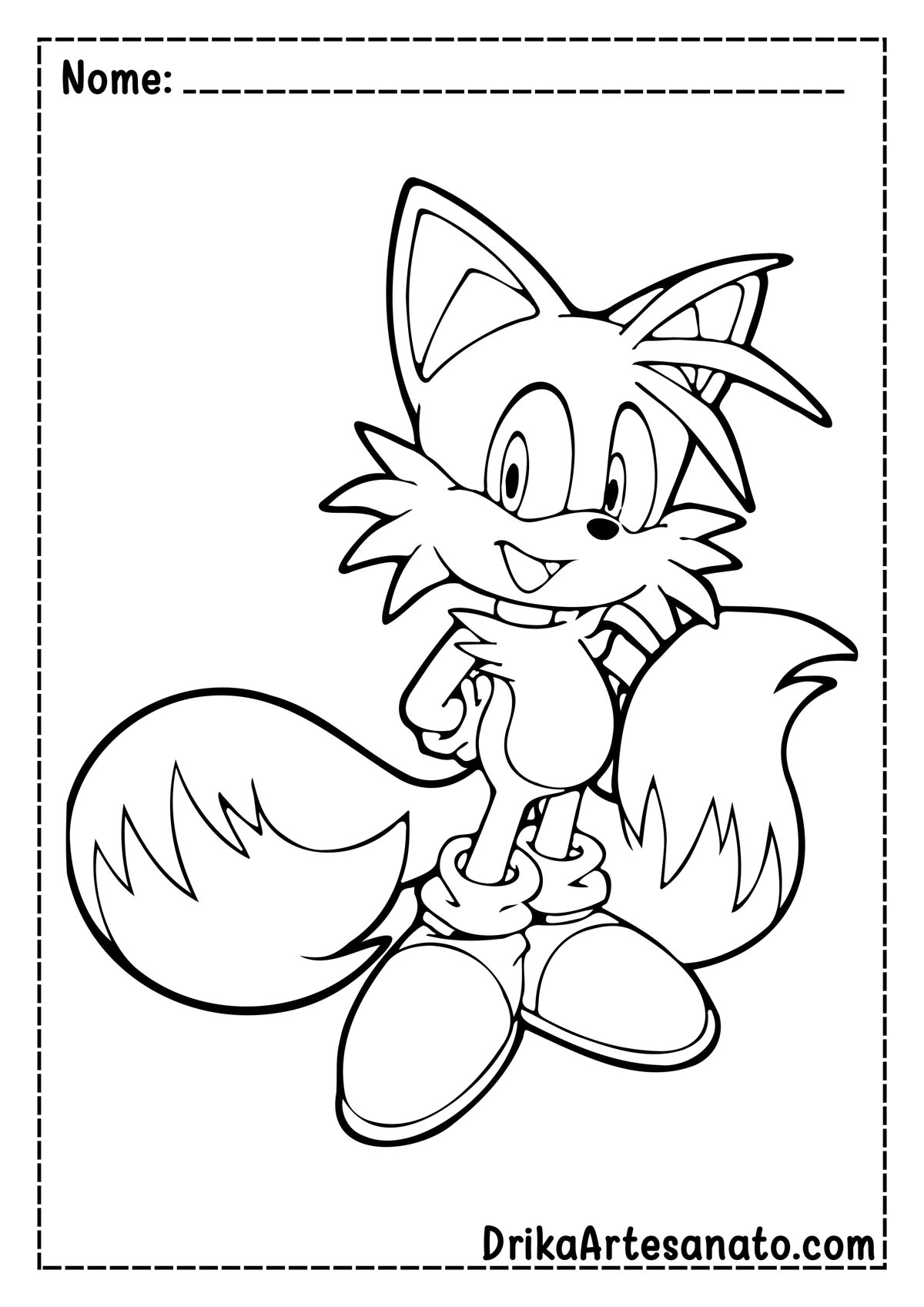 Desenho do Tails do Sonic para Colorir