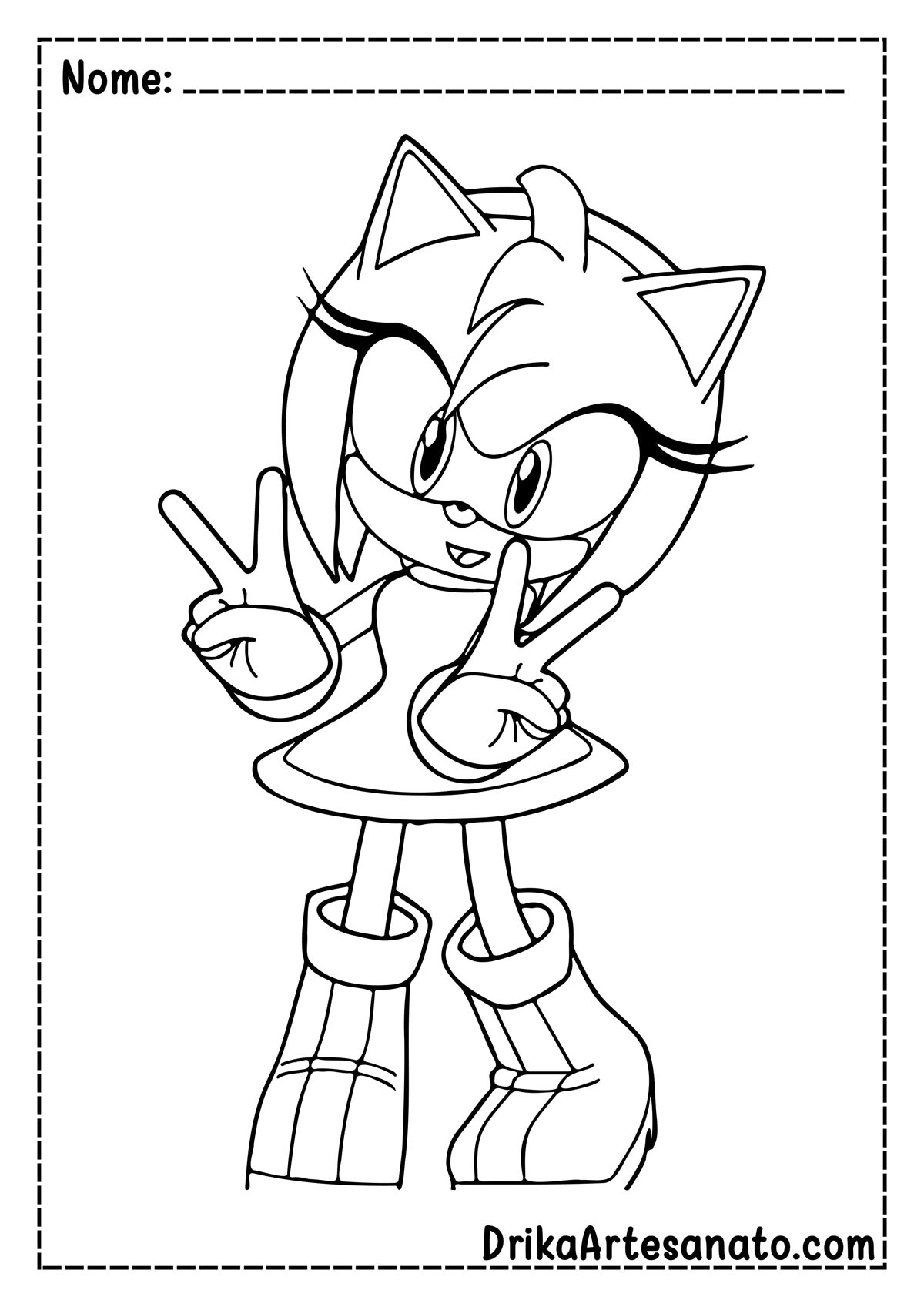 Desenho da Amy do Sonic para Colorir
