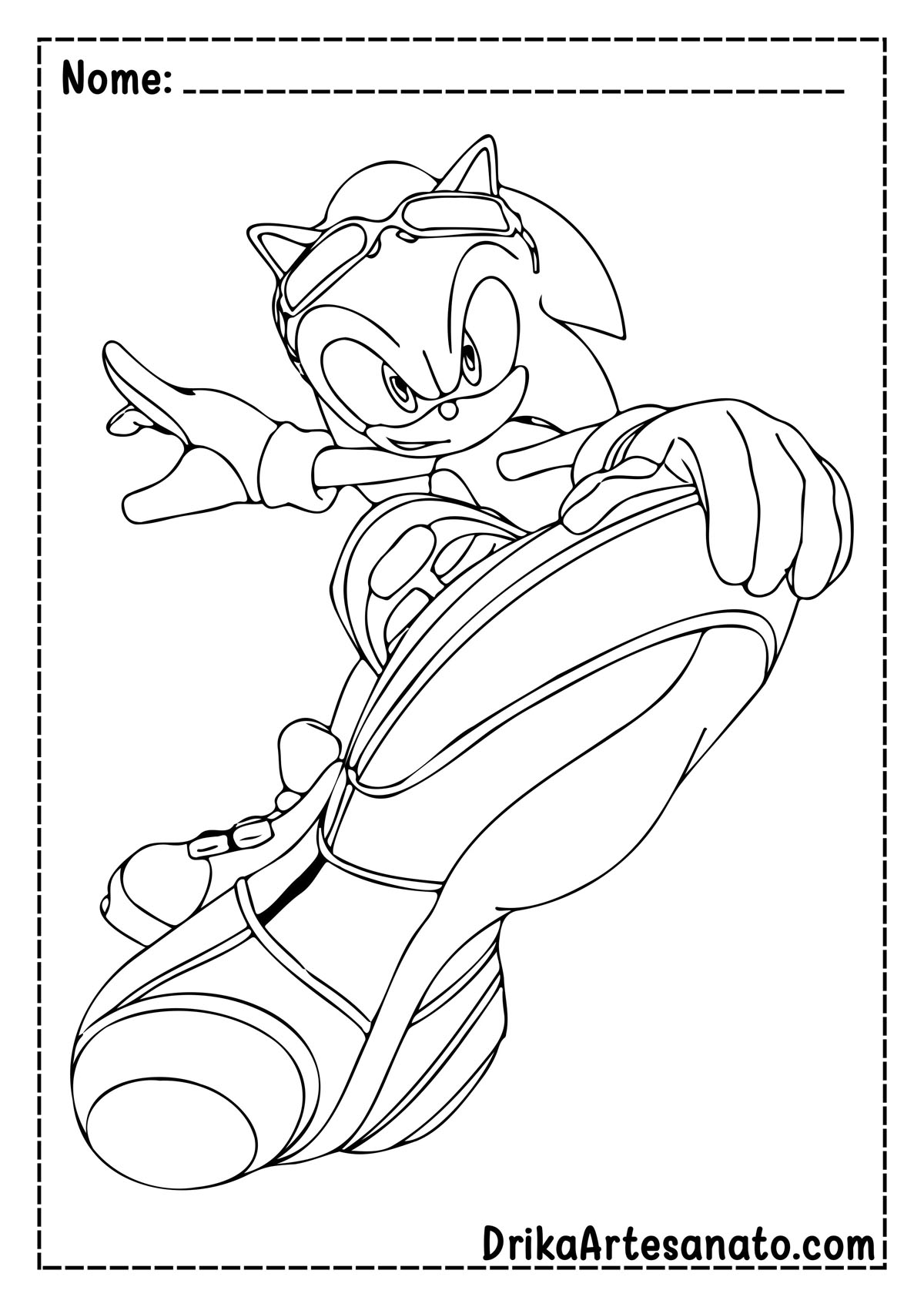 Foto de desenho do Sonic para Colorir