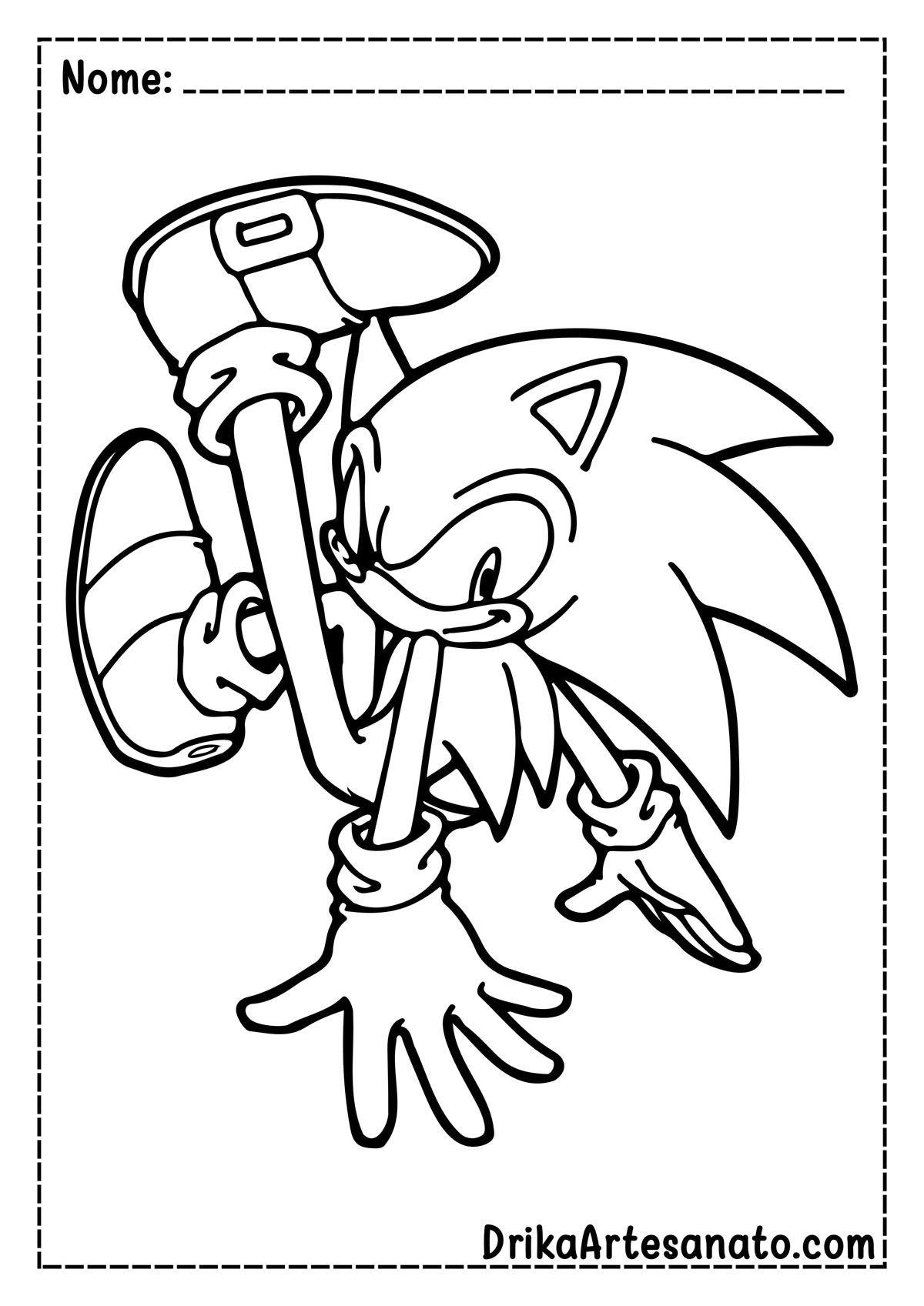 Desenho do Sonic para Colorir