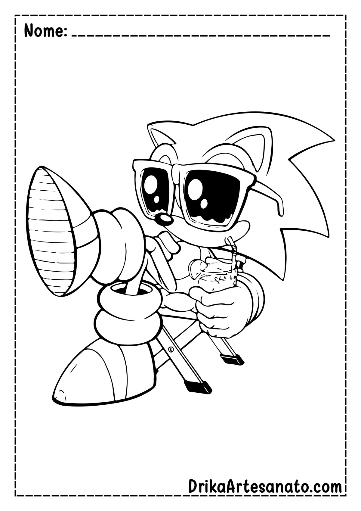 Desenho do Sonic para Imprimir