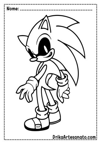 50 Desenhos Para Pintar E Colorir Sonic - Folha A4 Inteira! 1 Por