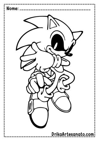 Desenhos e Imagens Sonic EXE para Colorir e Imprimir Grátis para Adultos e  Crianças 