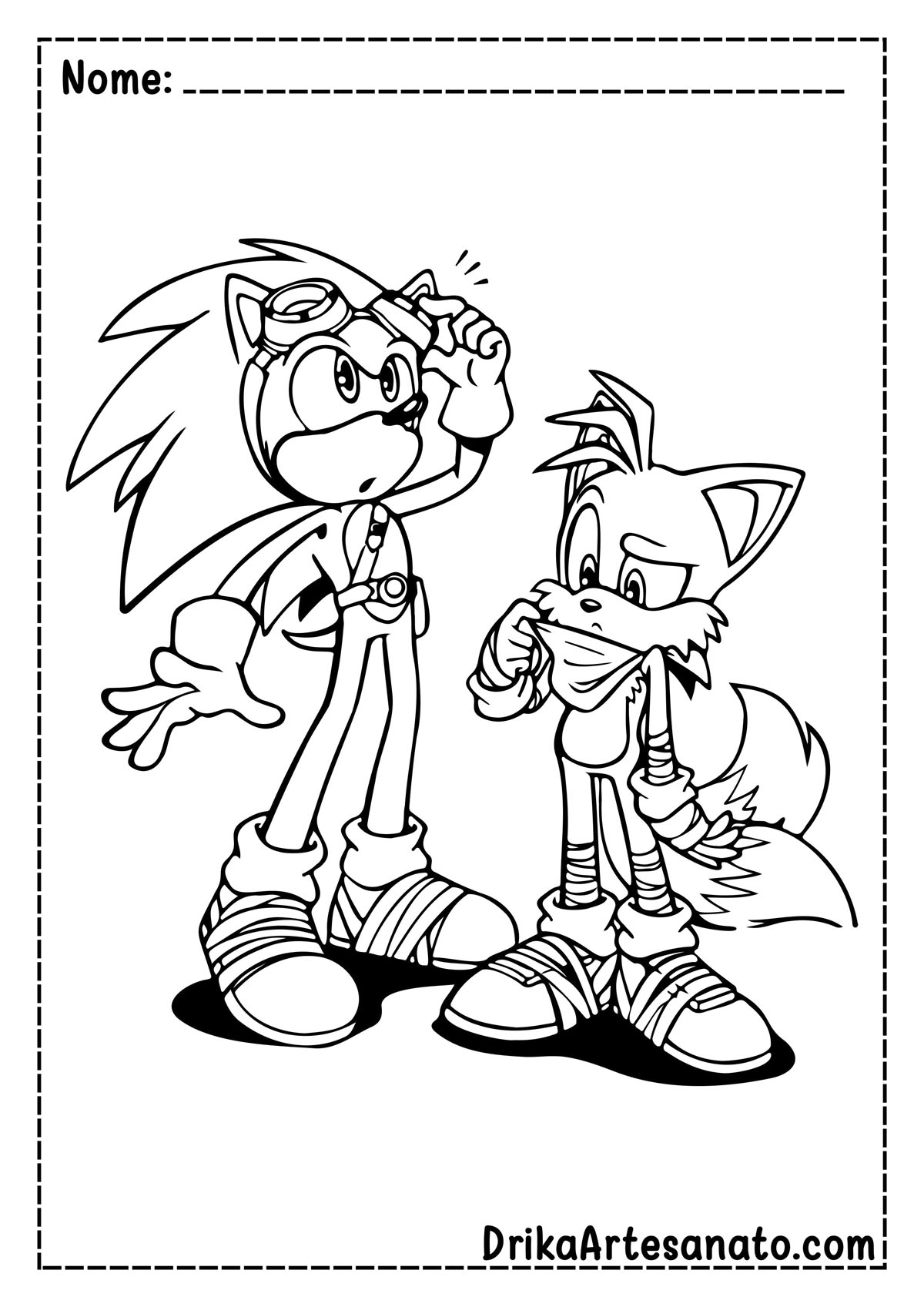 Desenho do Sonic Boom para Colorir e Imprimir