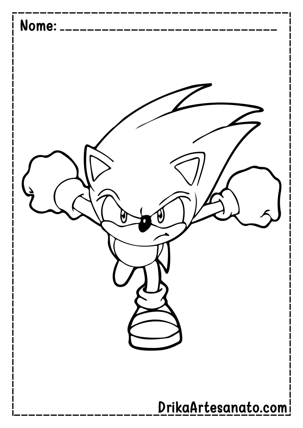 Desenho do Sonic de Pintar