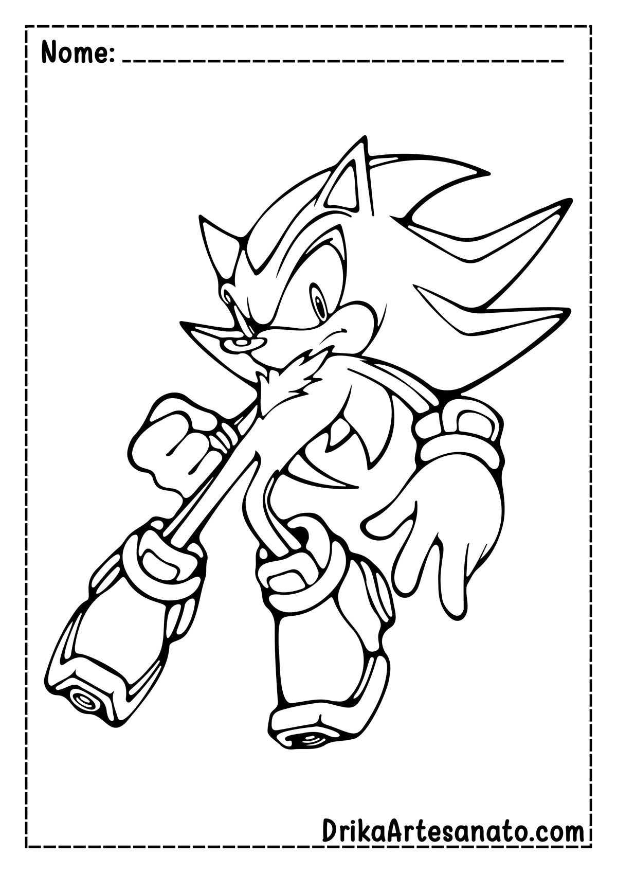 Desenho do Sonic para Imprimir e Colorir