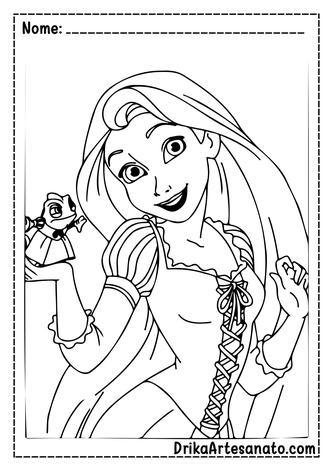 Desenhos da Rapunzel - Modelos para Colorir