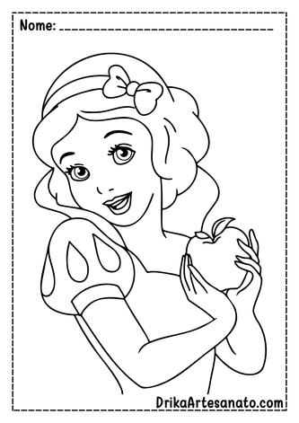 Desenhos de Princesas em PDF para Colorir Branca de Neve