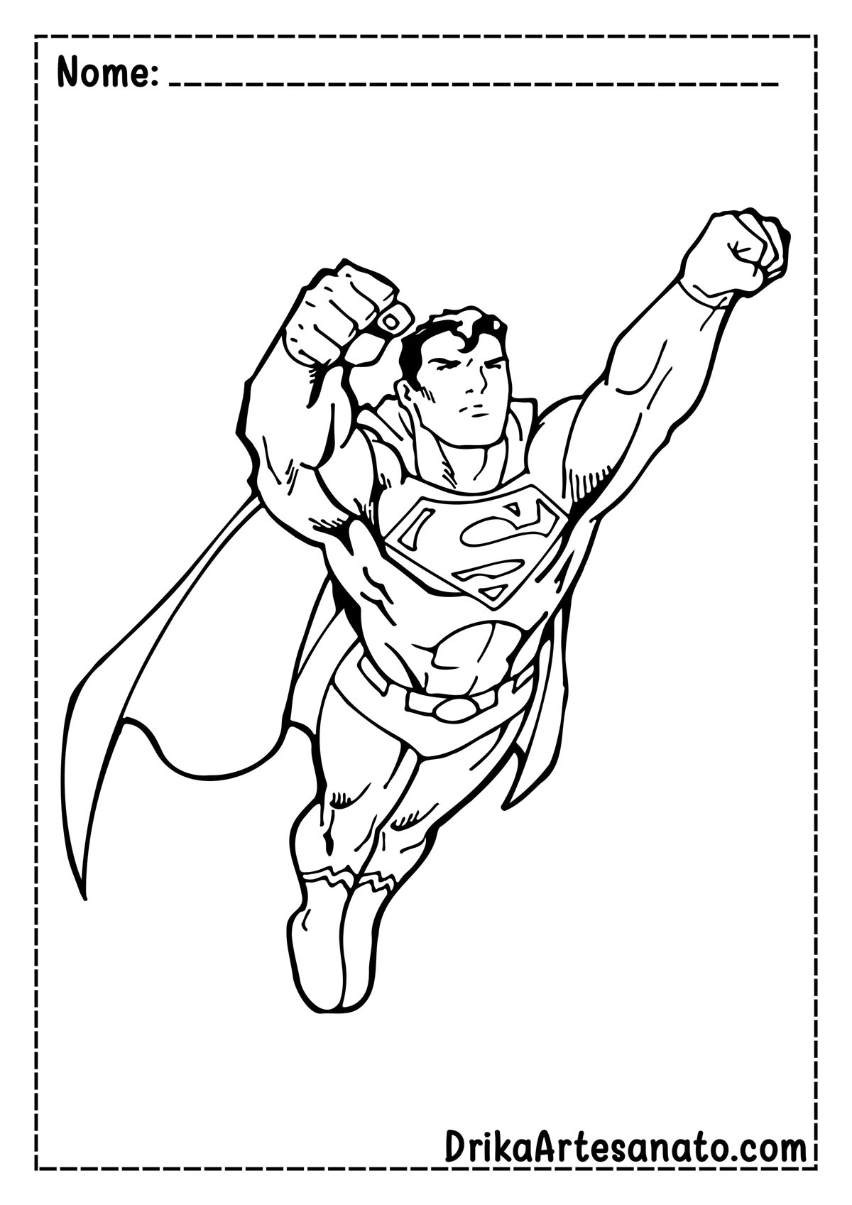 Desenho do Superman Voando para Colorir