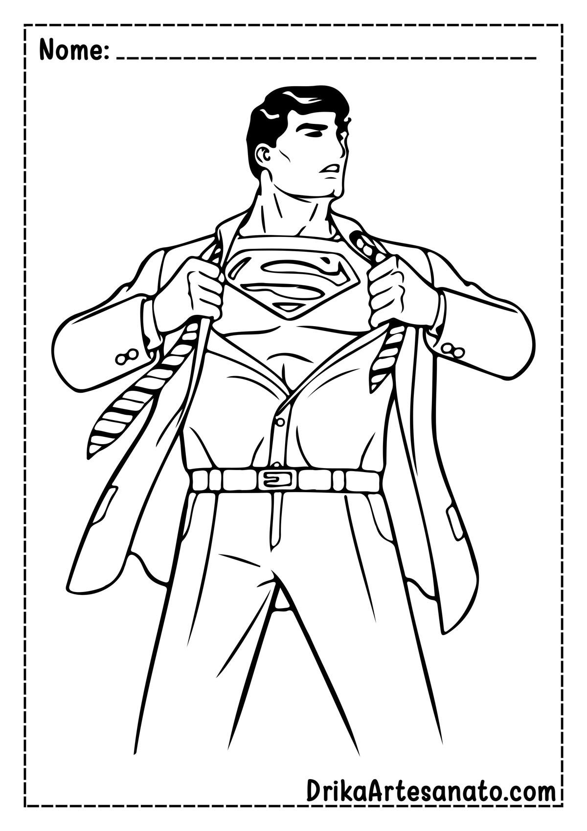 Desenho do Super Homem para Imprimir e Colorir