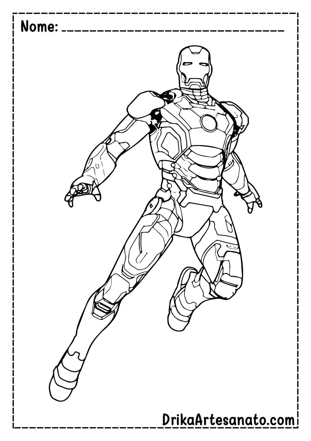 Desenho do Homem de Ferro para Colorir e Imprimir