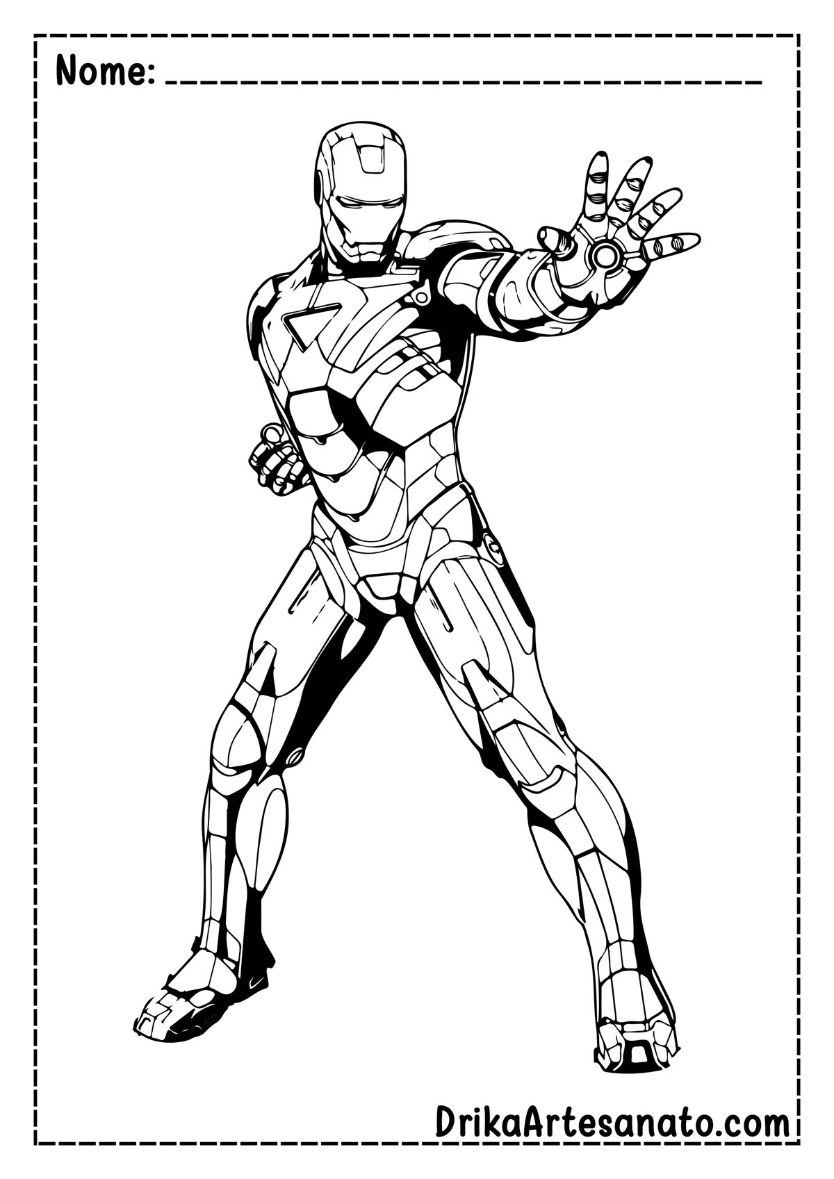 Desenho do Homem de Ferro para Pintar e Imprimir