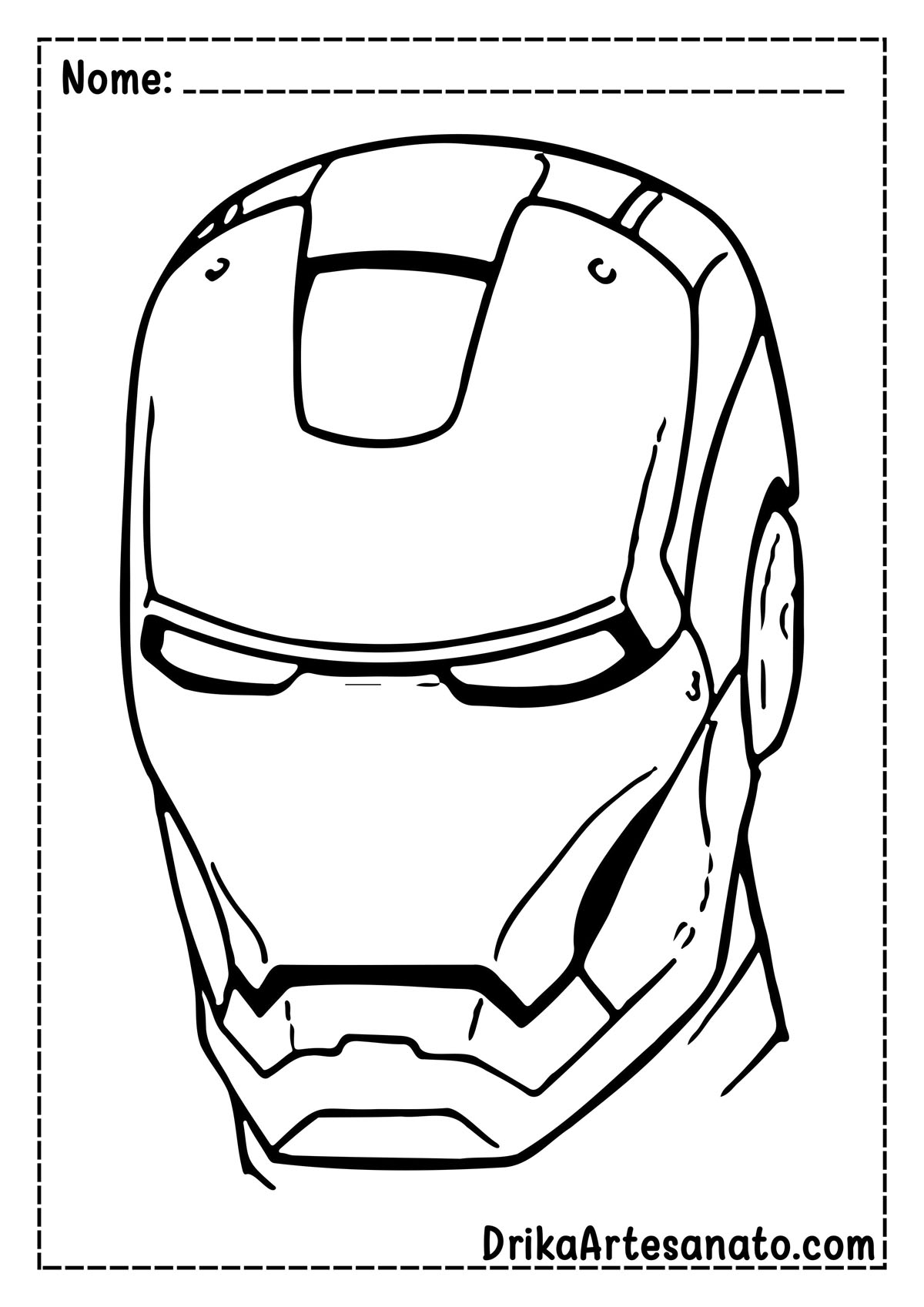 Desenho do Homem de Ferro para Imprimir e Pintar
