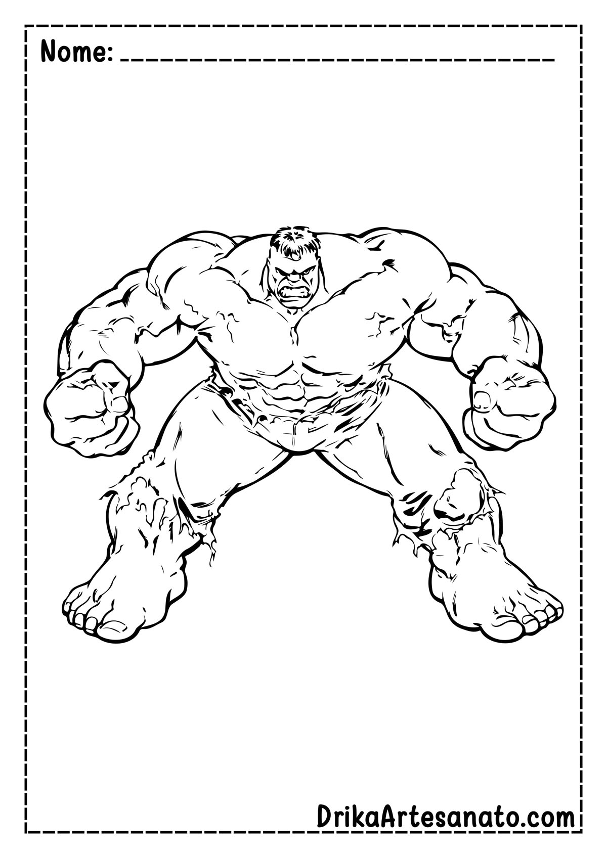 Desenho do Hulk para Colorir e Imprimir