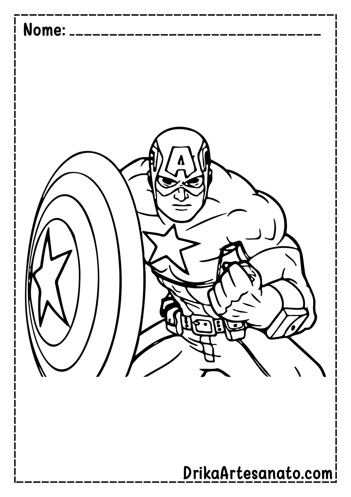 Desenho do Capitão América para Imprimir