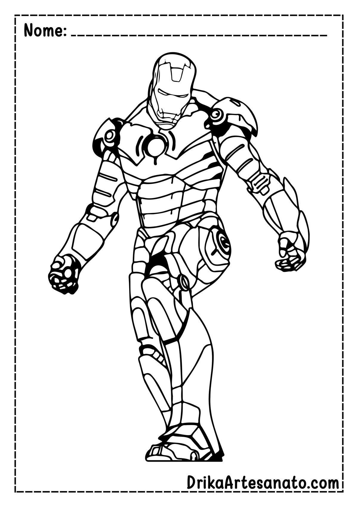 Desenho do Homem de Ferro para Imprimir e Colorir