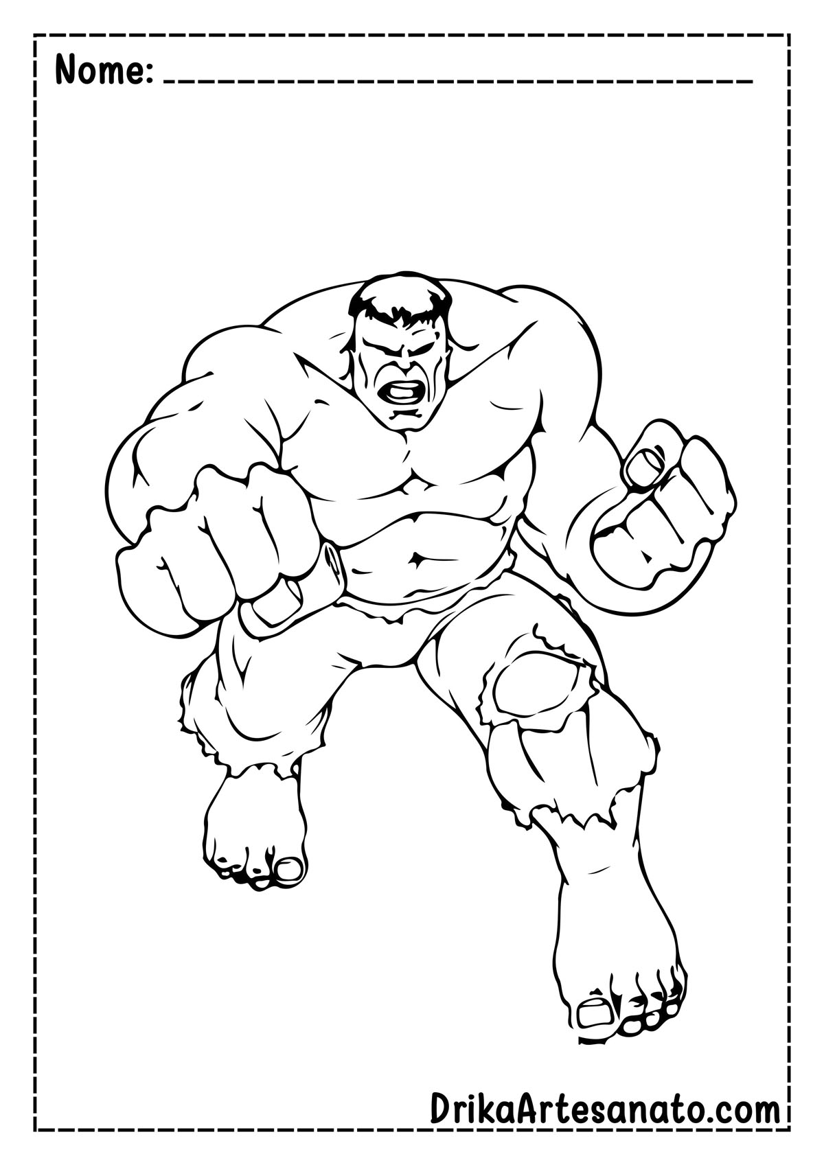 Desenho do Hulk para Imprimir
