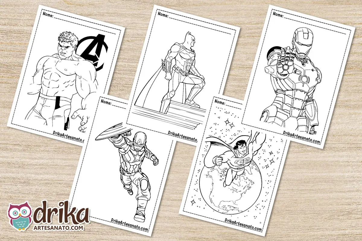 Desenhos de Super-Heróis para Colorir Grátis em PDF