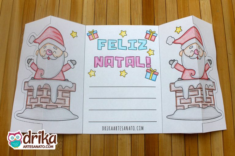 Cartão Interativo de Natal para Imprimir e Colorir: 5 Modelos Grátis