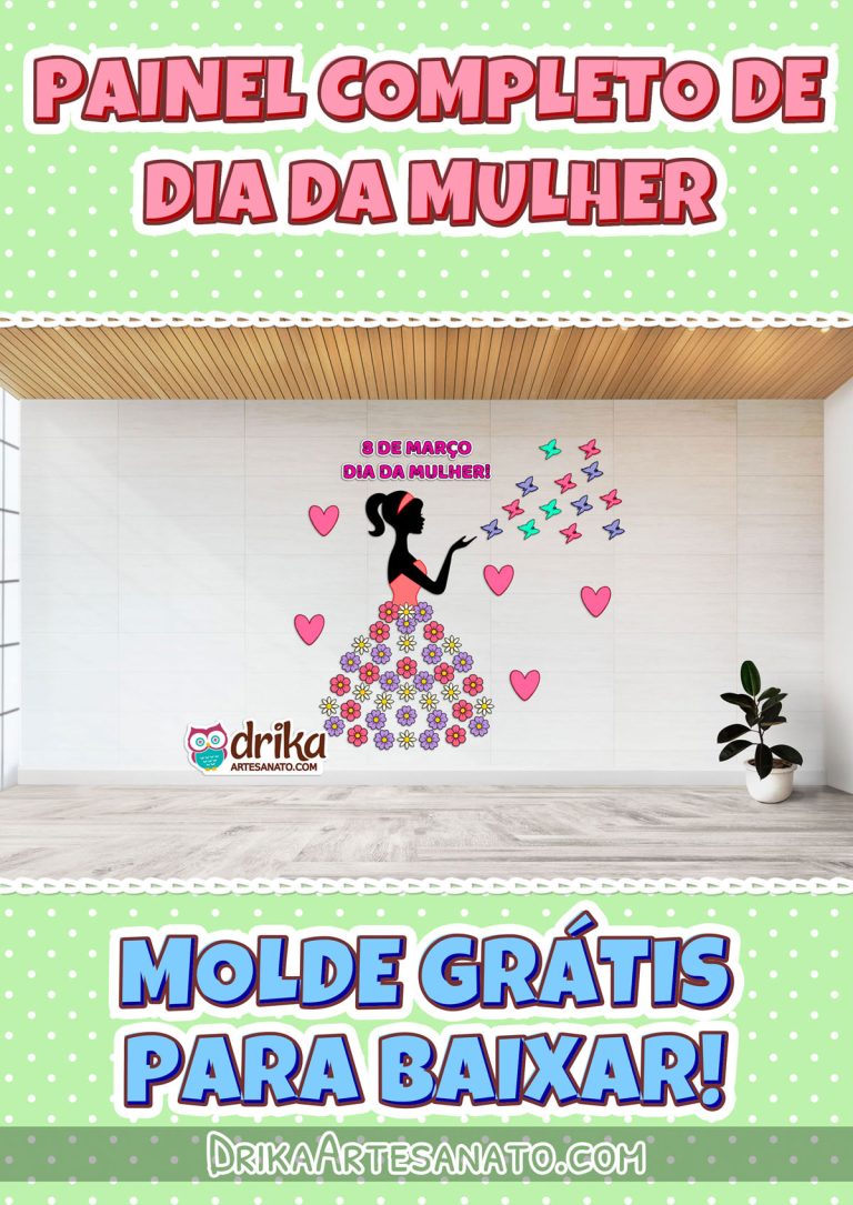 Molde de Painel Dia da Mulher para Imprimir Grátis
