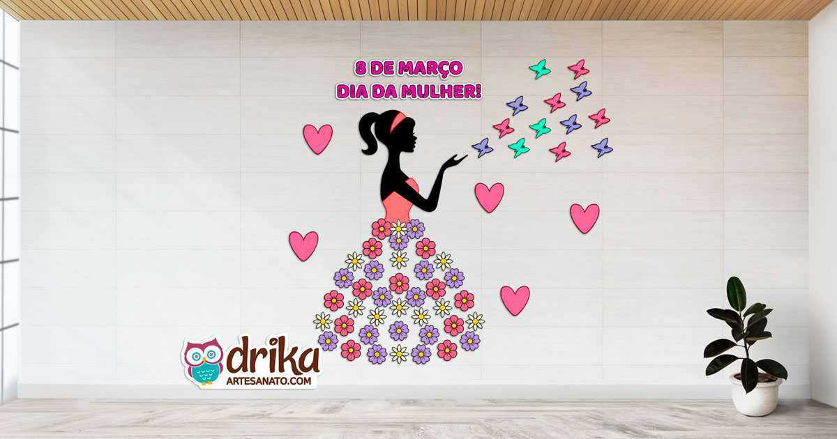 Molde de Painel Dia da Mulher para Imprimir Grátis