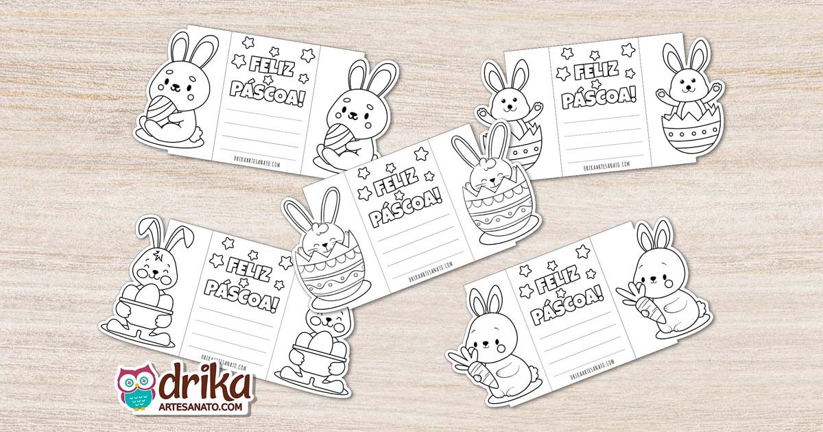 Cartão Interativo de Feliz Páscoa para Imprimir Grátis em PDF