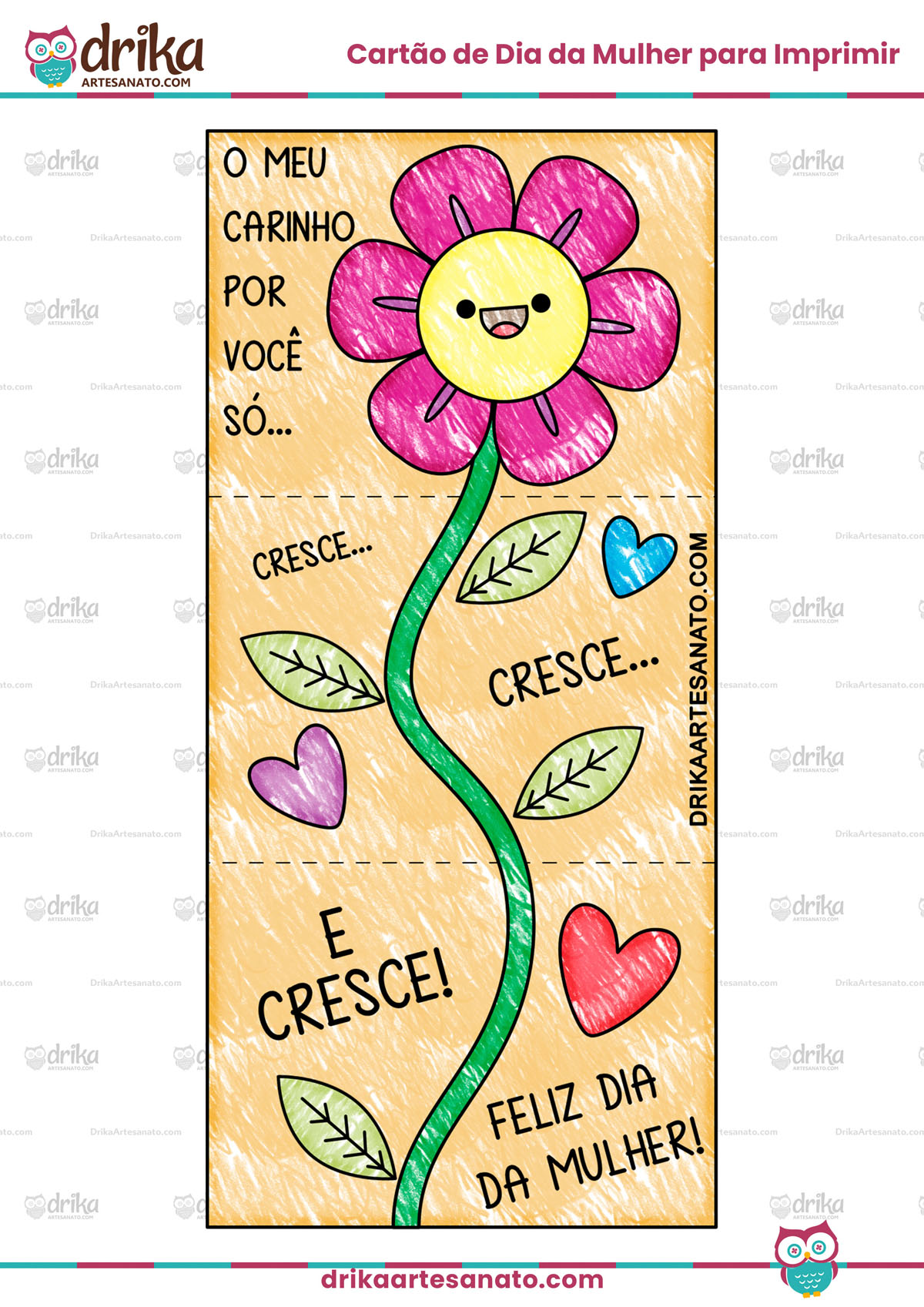 Crescendo em Carinho: Um Cartão Especial para o Dia Delas!