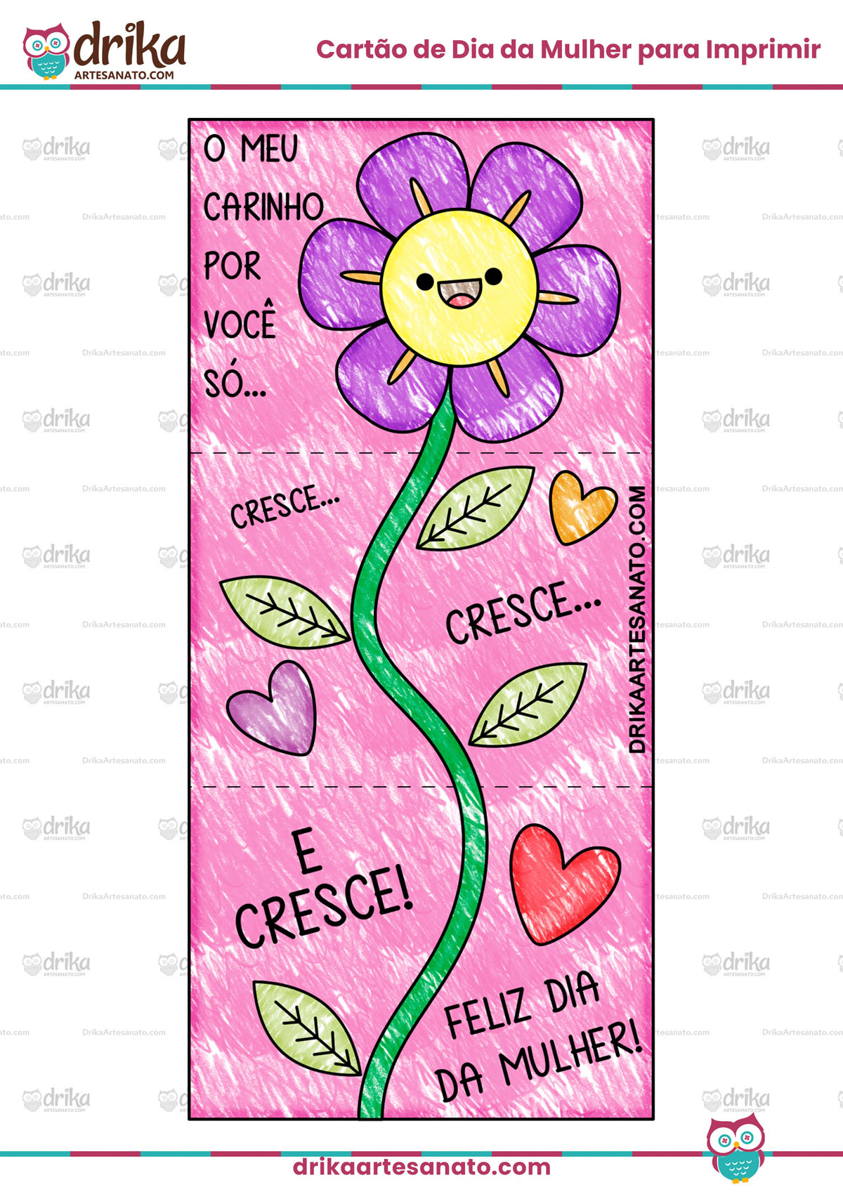 Doce Surpresa: Cartão de Dia da Mulher que Floresce Sentimentos!