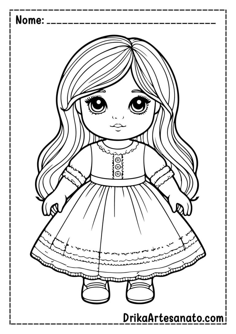 50 Desenhos de Boneca para Colorir Grátis em PDF