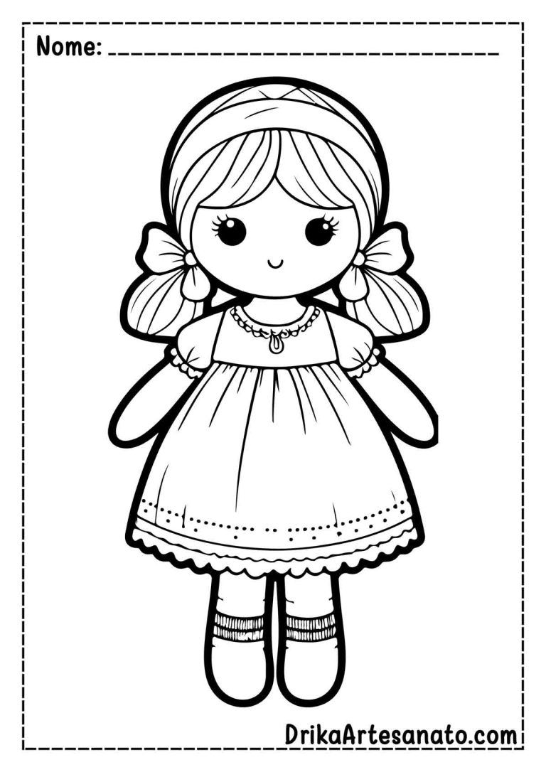50 Desenhos de Boneca para Colorir Grátis em PDF