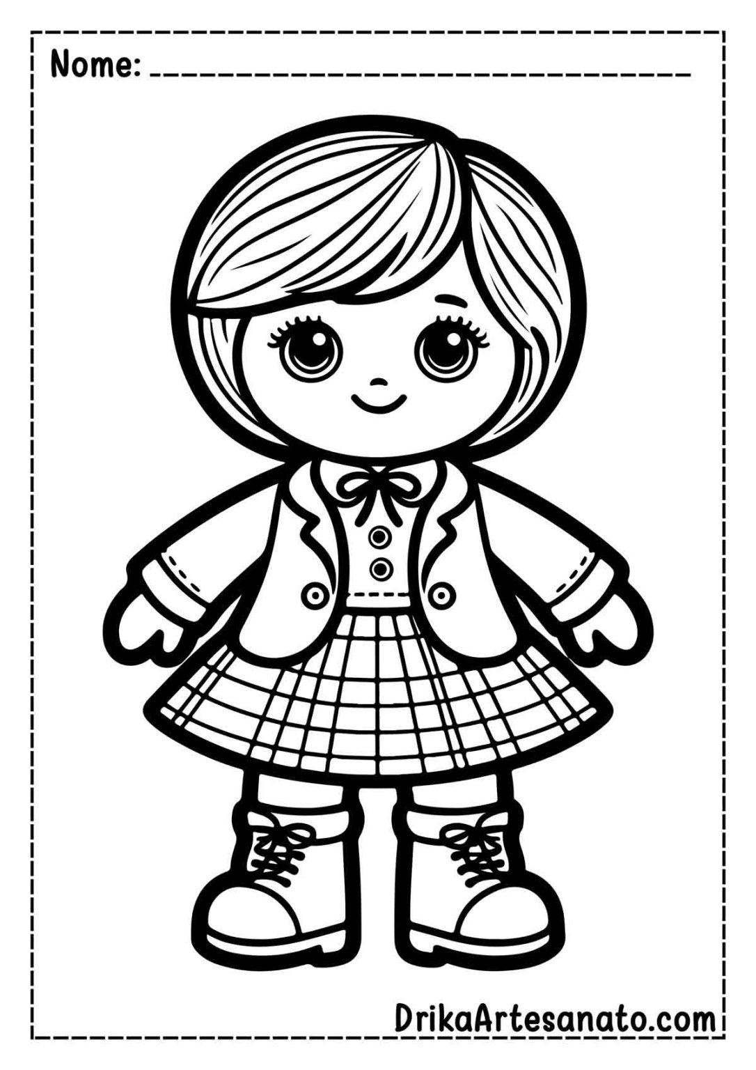 50 Desenhos de Boneca para Colorir Grátis em PDF