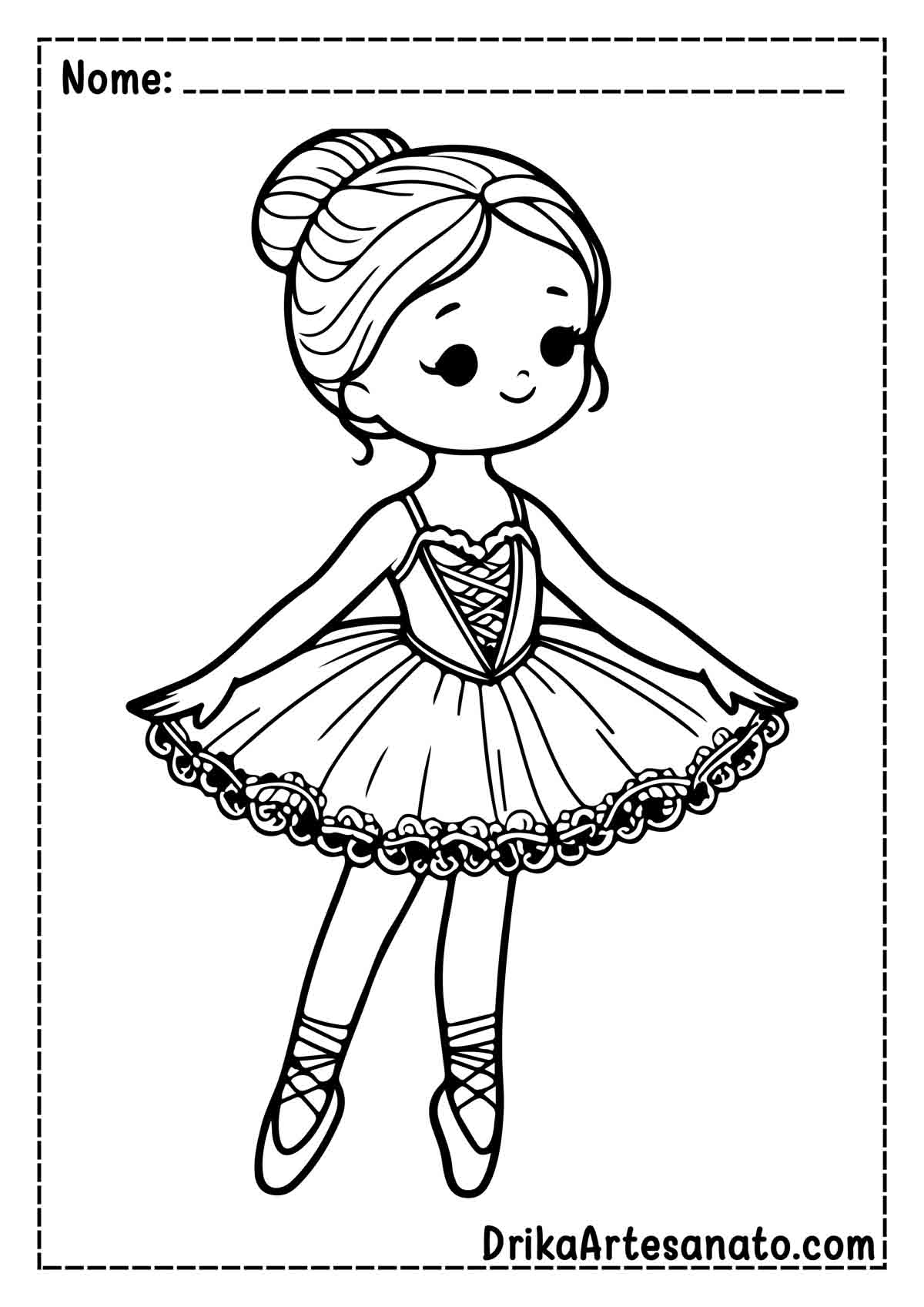 Desenho de Boneca Bailarina para Imprimir