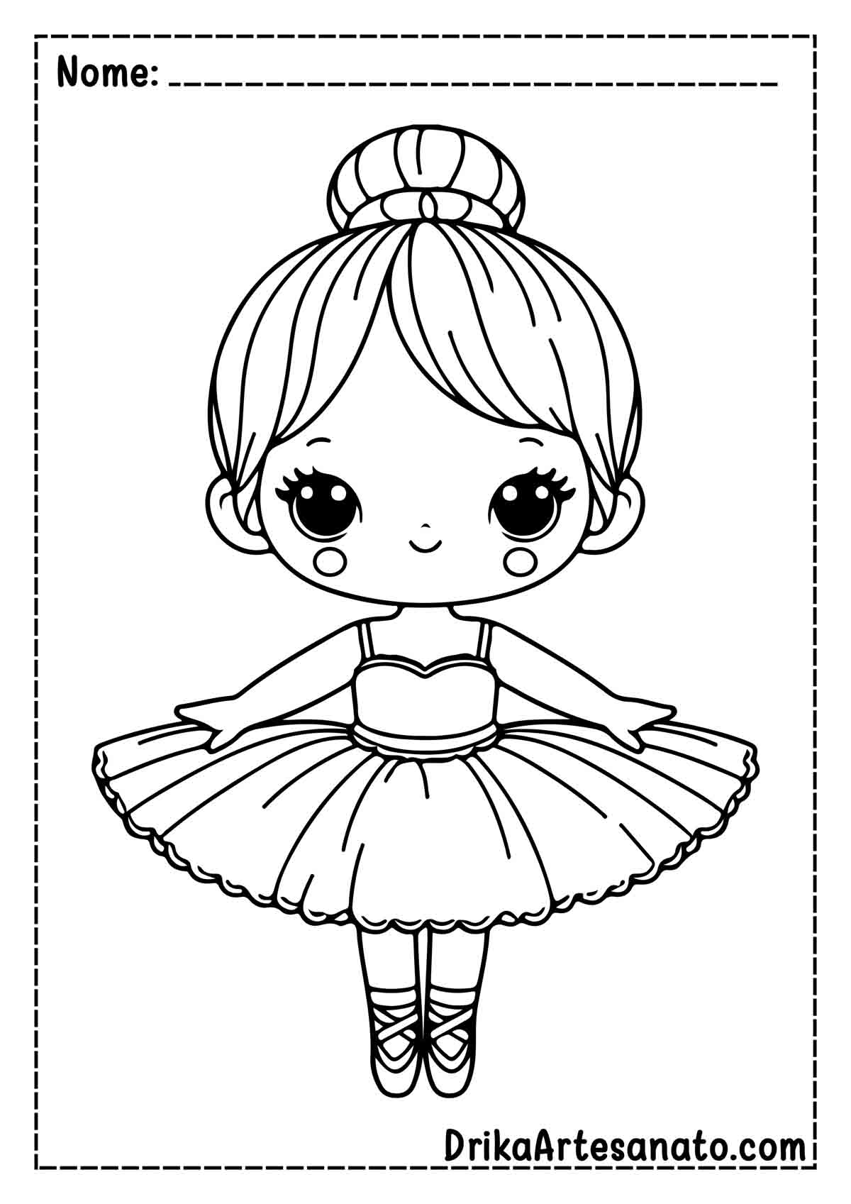Desenho de Boneca Bailarina para Colorir