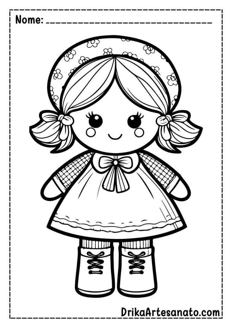 50 Desenhos de Boneca para Colorir Grátis em PDF