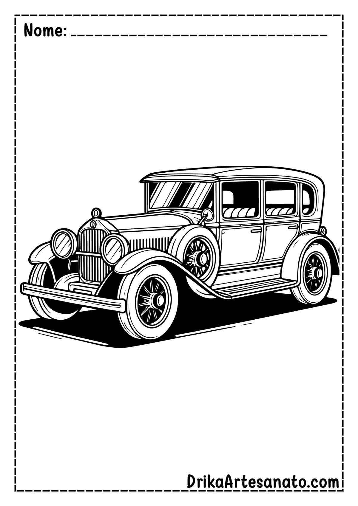 Desenho de Carro Antigo para Colorir