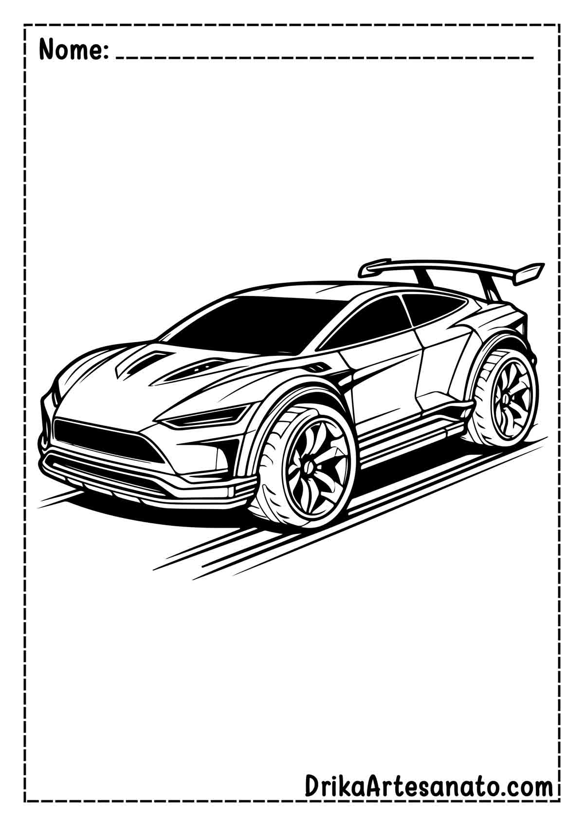 Desenho de Carro para Pintar