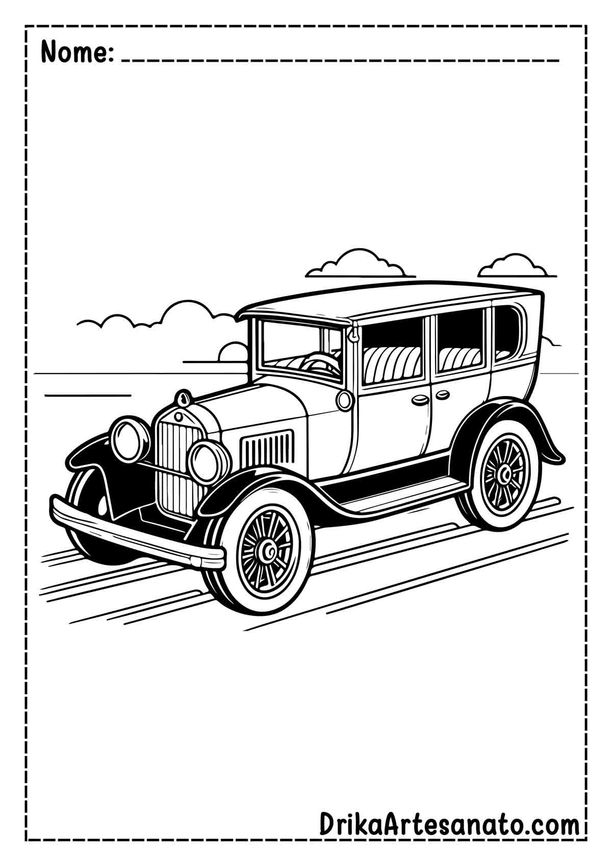 Desenho de Carro Antigo para Imprimir