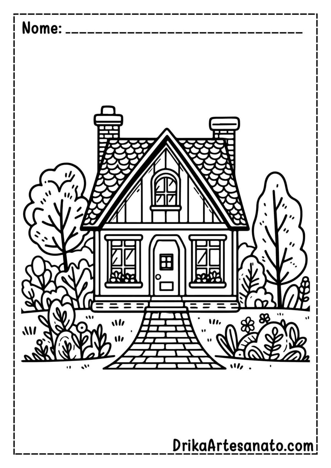 50 Desenhos de Casa para Colorir Grátis em PDF