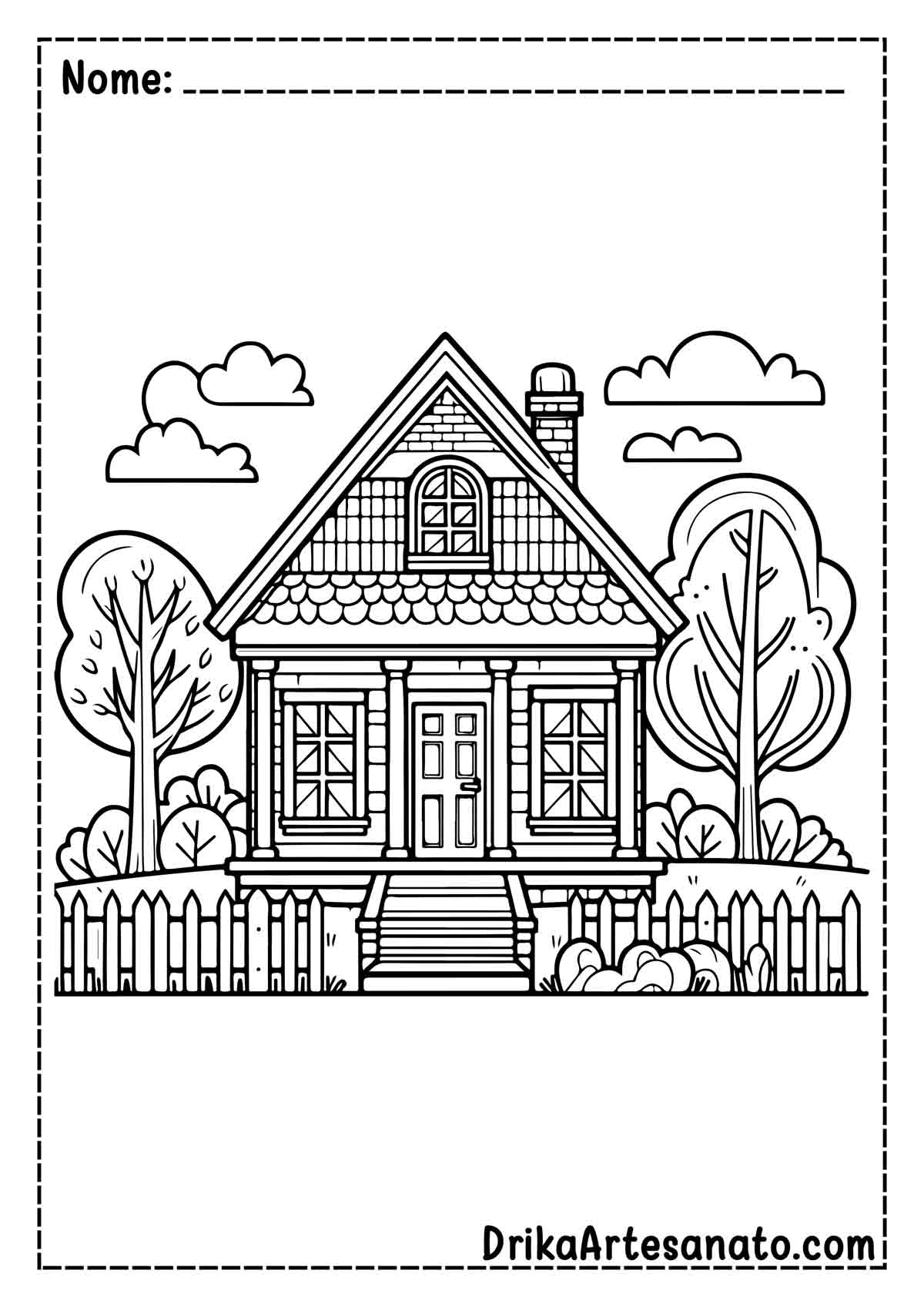 Desenho de Casa Bonita para Colorir