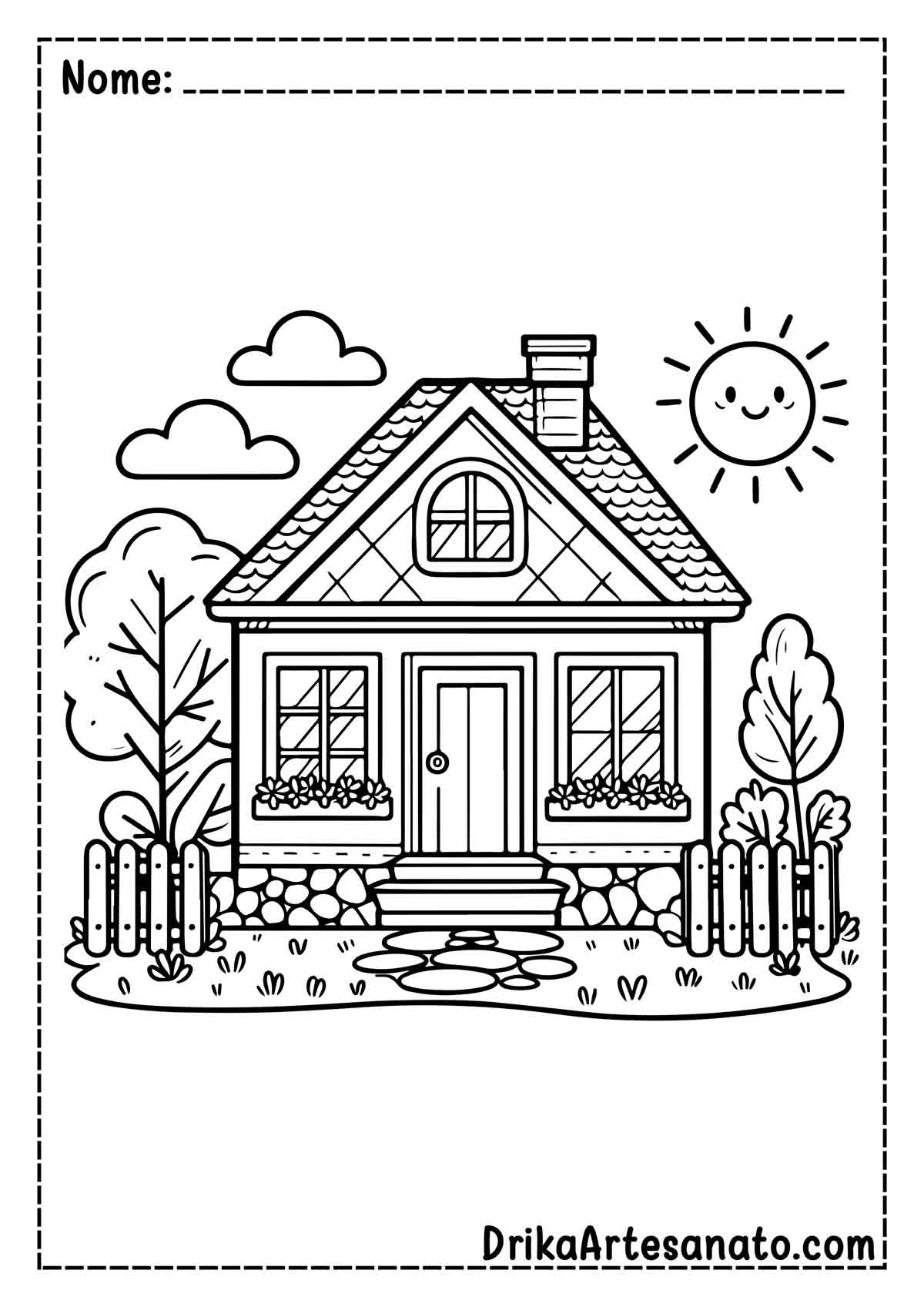 Desenho de Casa Infantil para Colorir