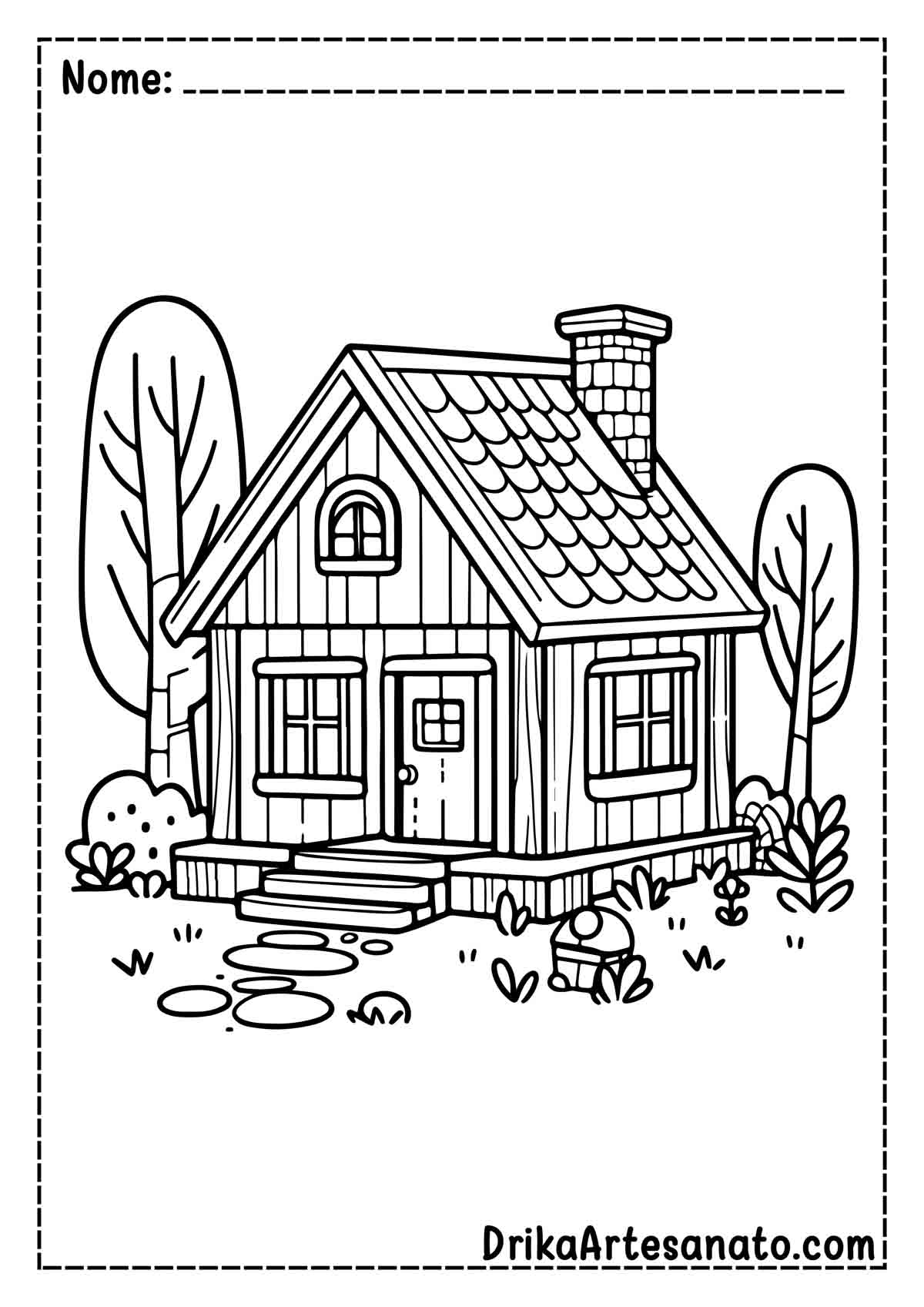 Desenho de Casa de Fazenda para Colorir