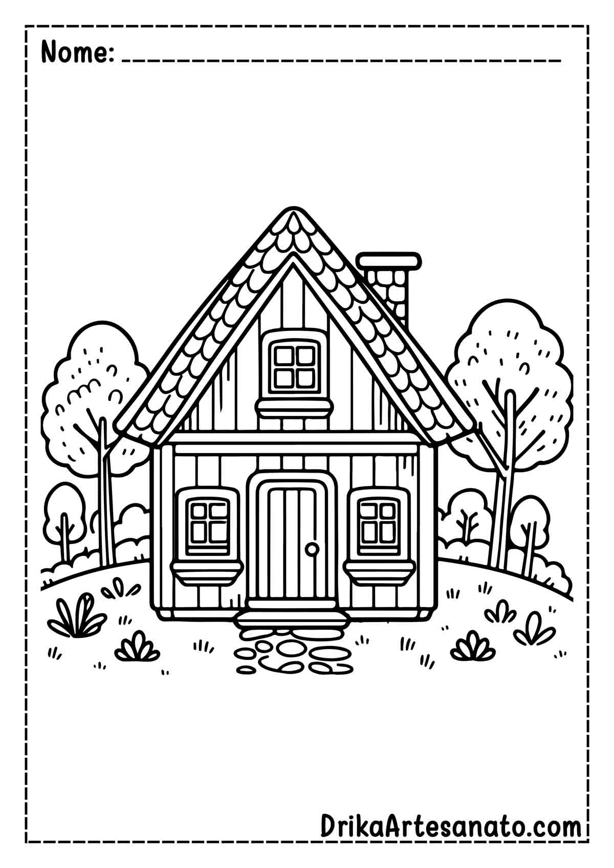 Desenho de Casa para Imprimir