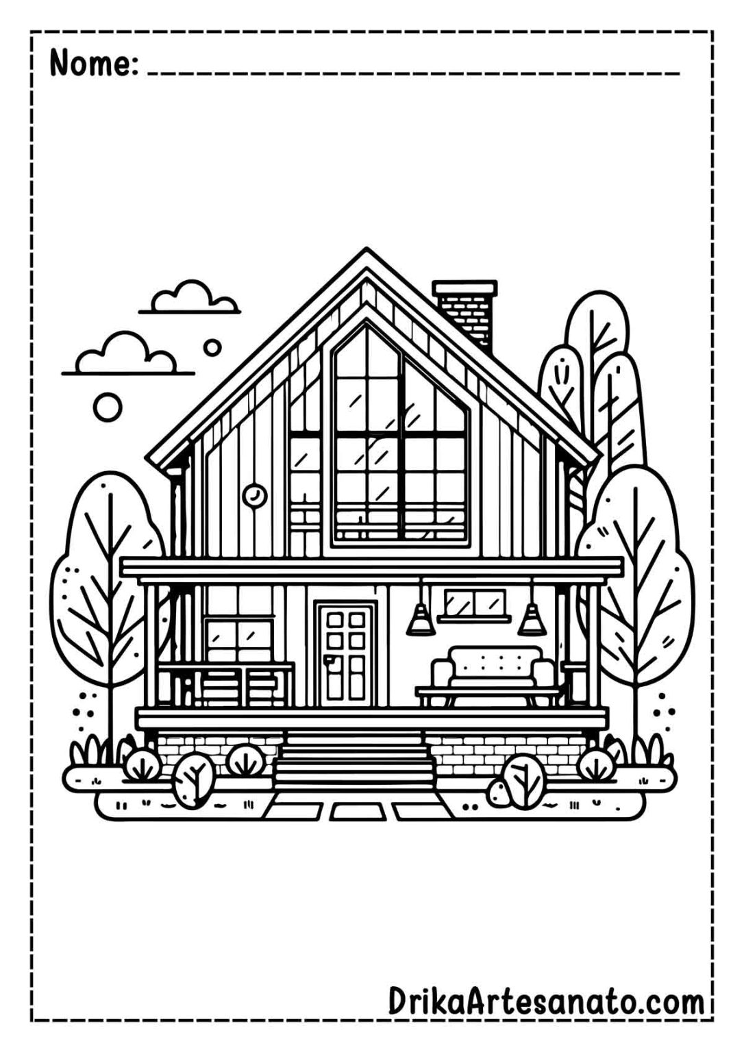 50 Desenhos de Casa para Colorir Grátis em PDF