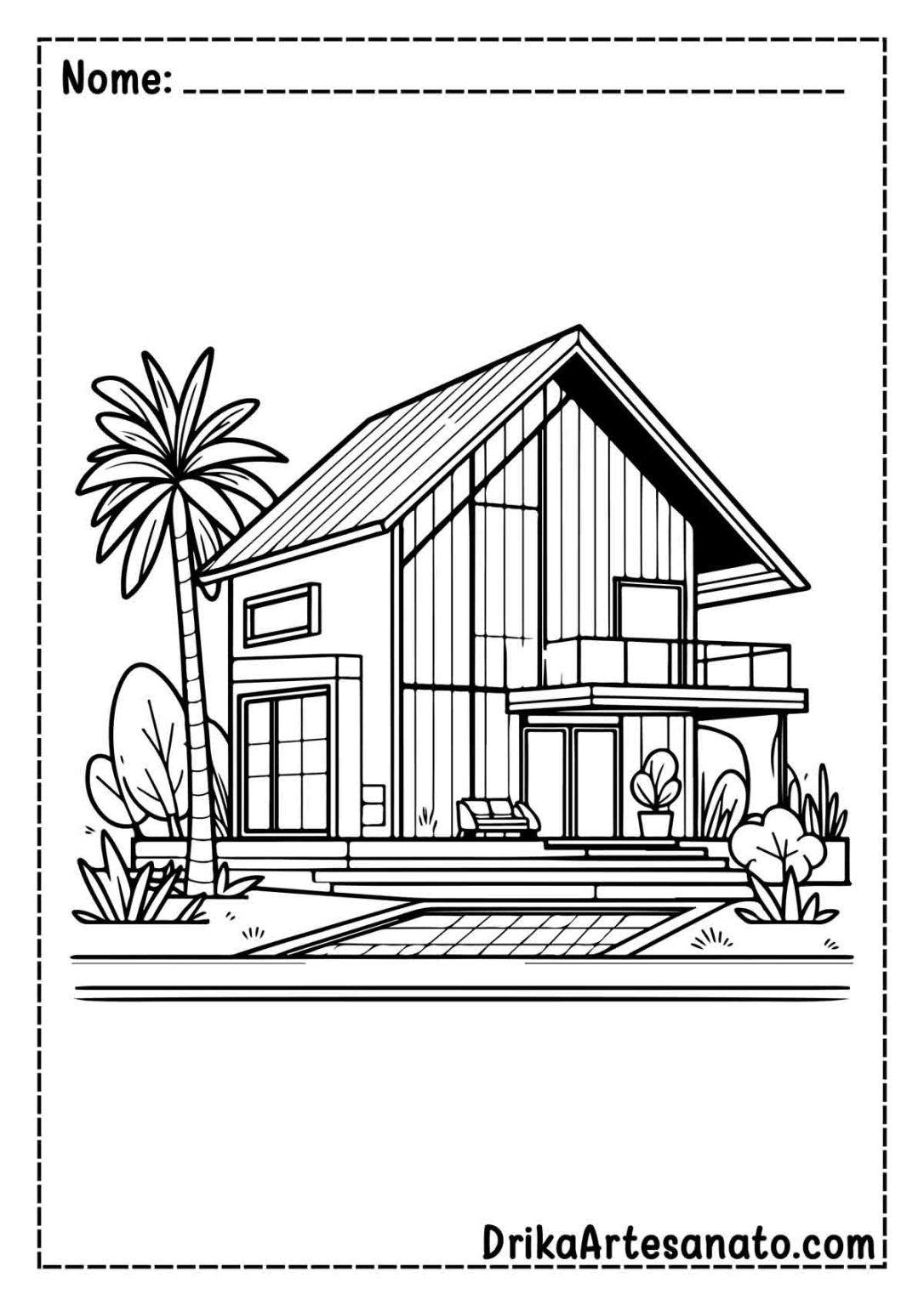 50 Desenhos de Casa para Colorir Grátis em PDF