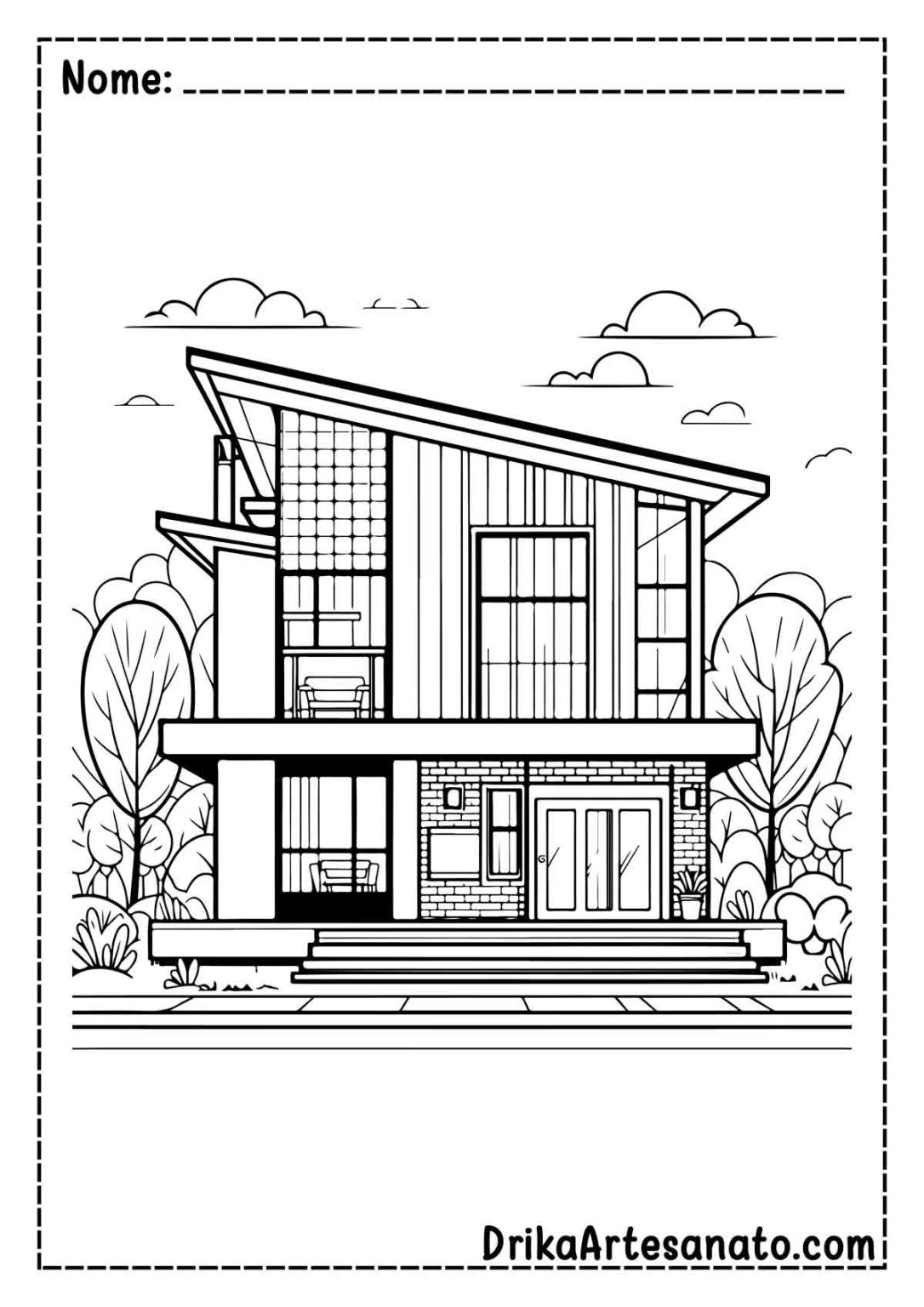 50 Desenhos de Casa para Colorir Grátis em PDF