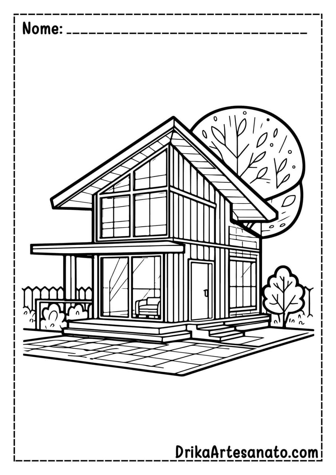 50 Desenhos de Casa para Colorir Grátis em PDF