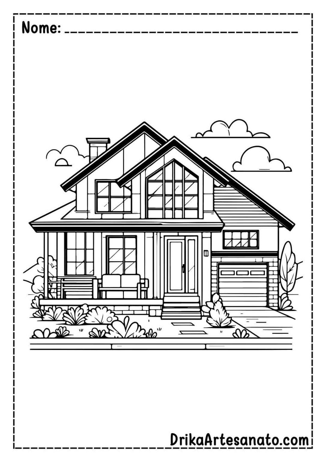 50 Desenhos de Casa para Colorir Grátis em PDF