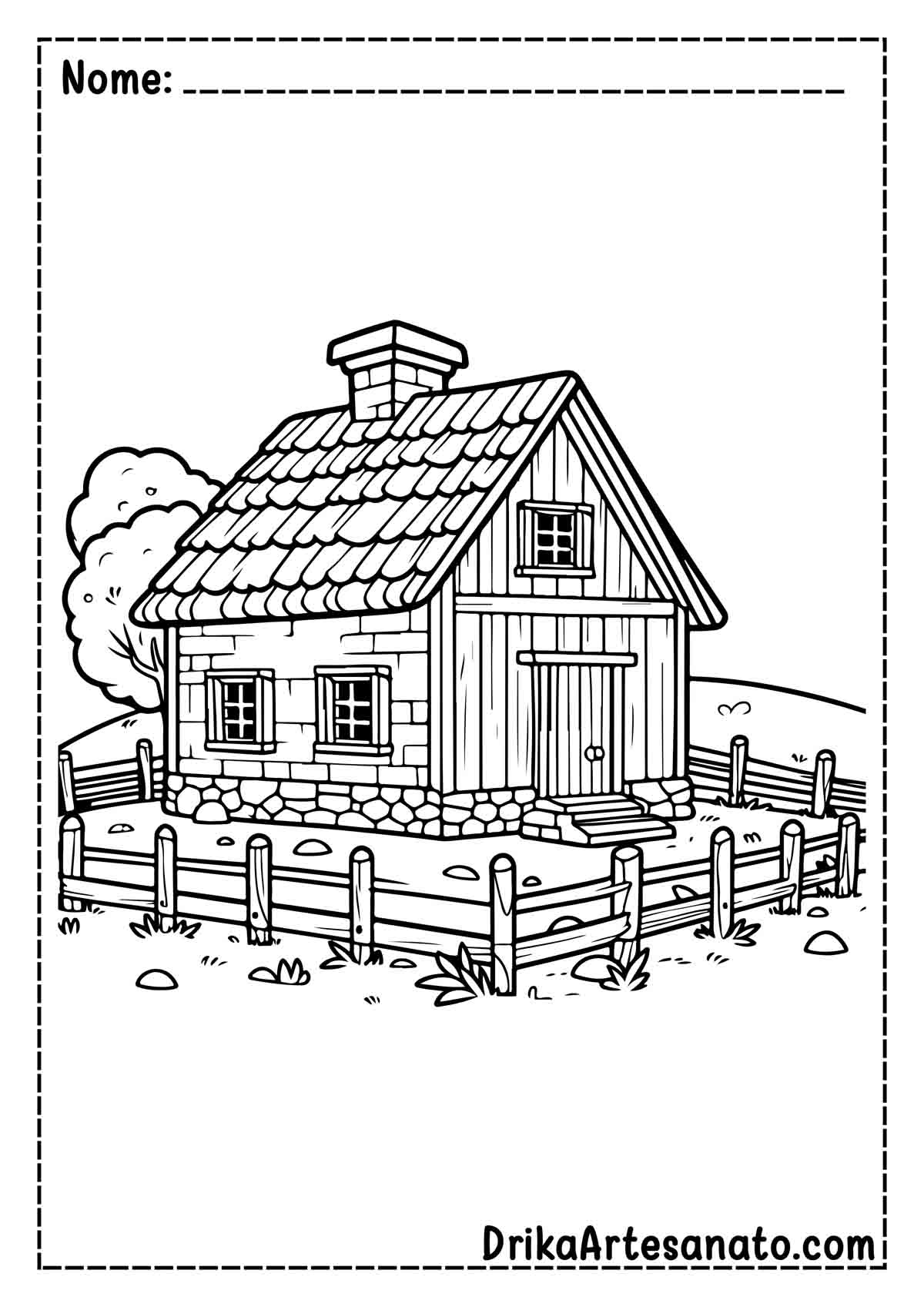 Desenho de Casa Antiga para Colorir