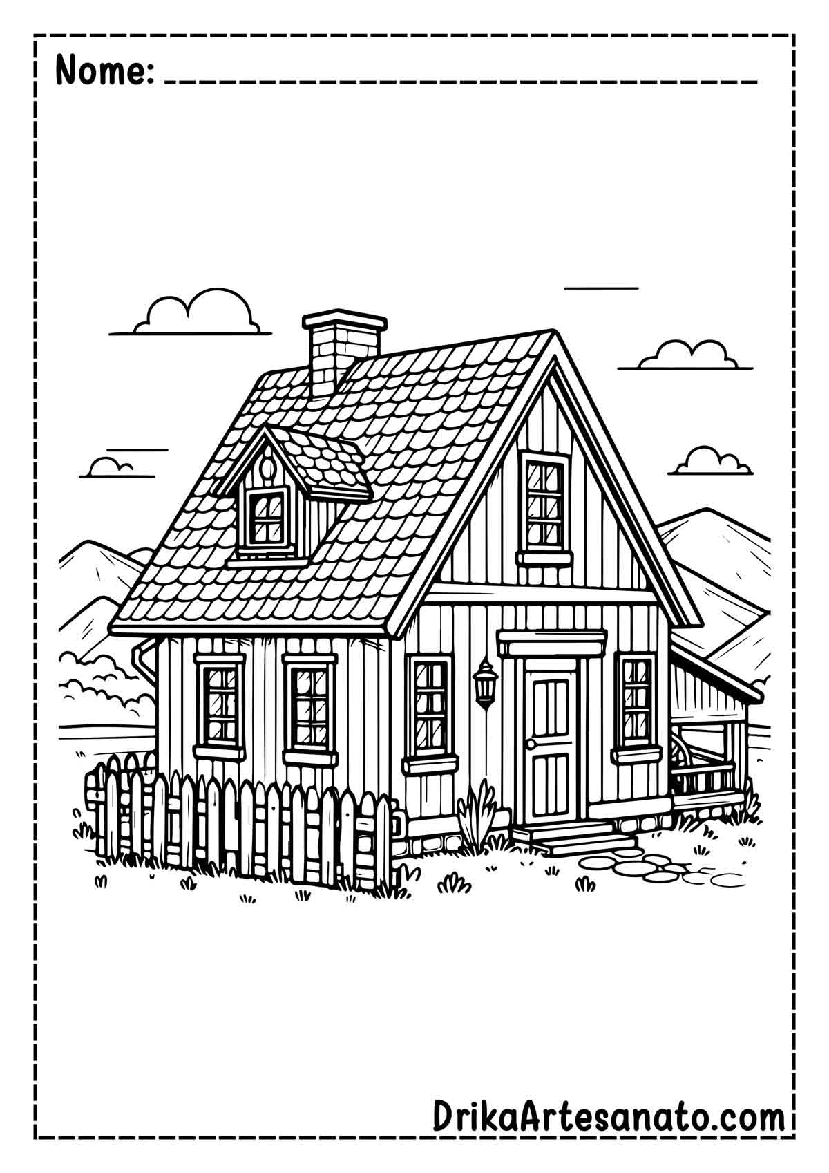 Desenho de Casa para Colorir e Imprimir